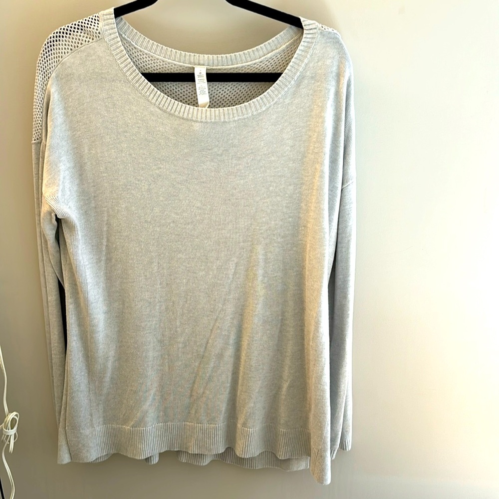 Lululemon grey mesh back sweater